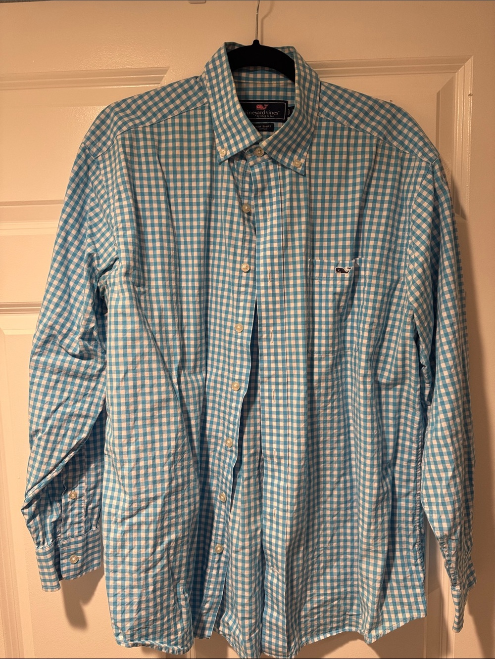 Vineyard Vines Blue and White Gingham Button-Down Shirt